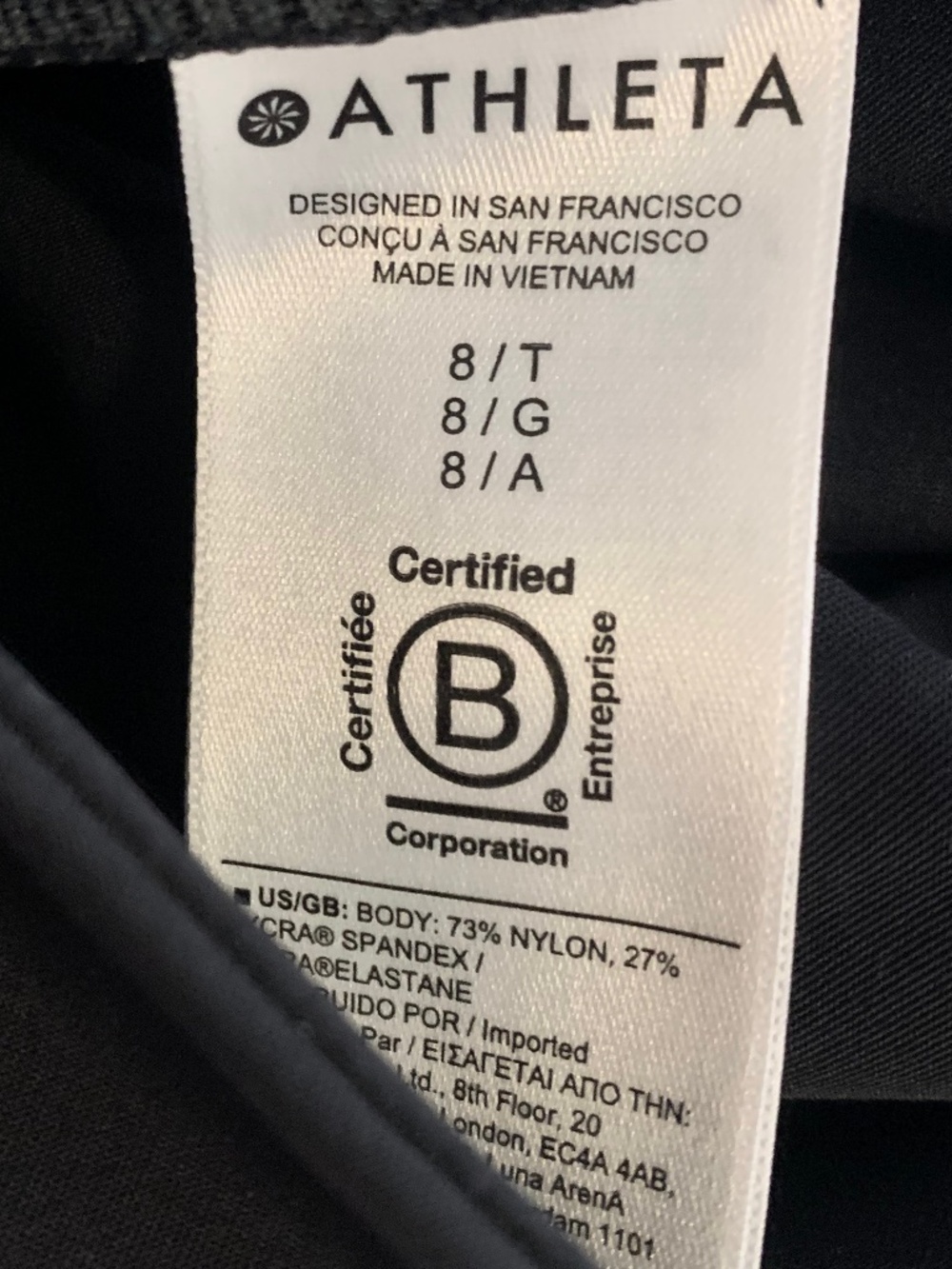 Athleta Stellar Trouser Black Pants 30" Inseam Women's 8 T Tall - Picture 9 of 9